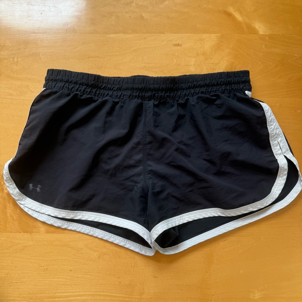 Under Armour Women's Black and White Athletic Shorts
